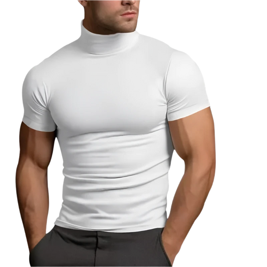 Short Sleeved tight turtleneck T-shirt Swiss Developed
