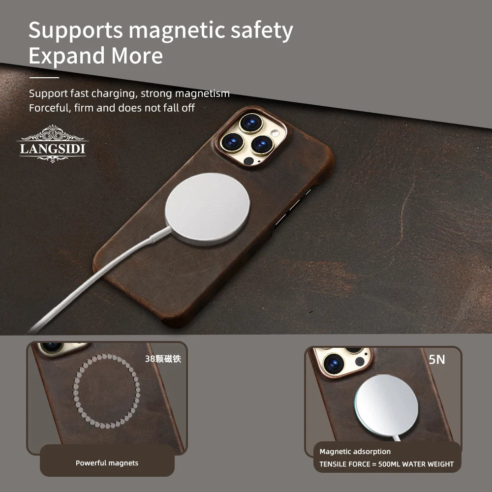 iPhone Case Retro Leather with Magsafe