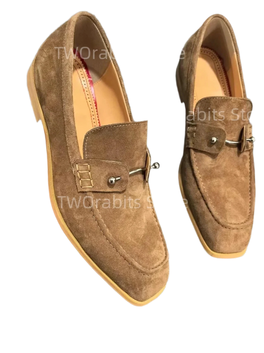 Buckle Loafer Suede Oxford Shoes