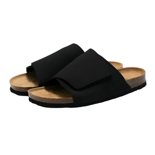 Men's Soft Wooden Slippers Trendy Student Beach Shoes Wear-Resistant Rubber Outsole Comfortable Men's Flip Flops