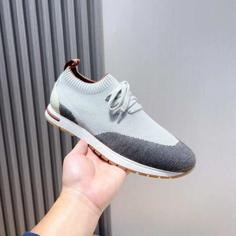 LP  Men Summer 2025 Knitted Breathable Mesh Sports Casual Shoes Loro Piana Style