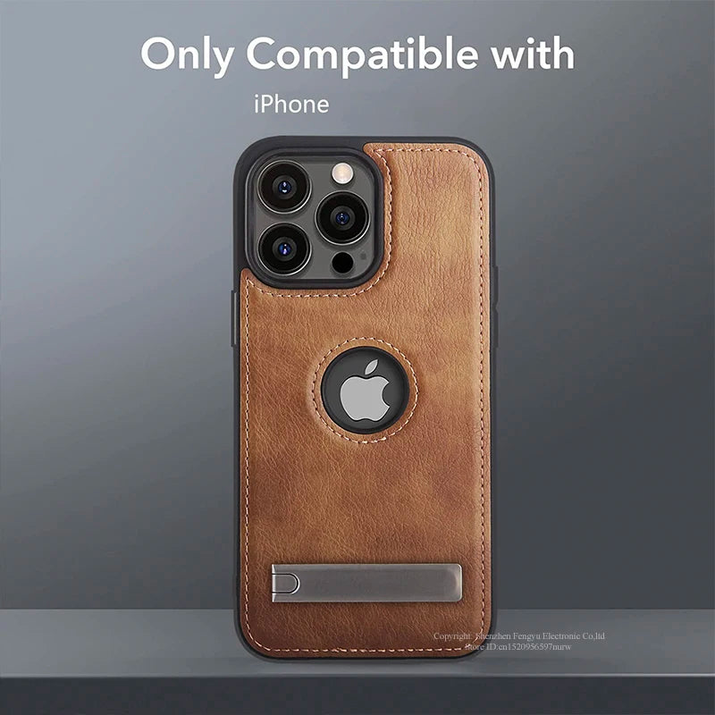 Leather Kickstand Phone Cases for iPhone