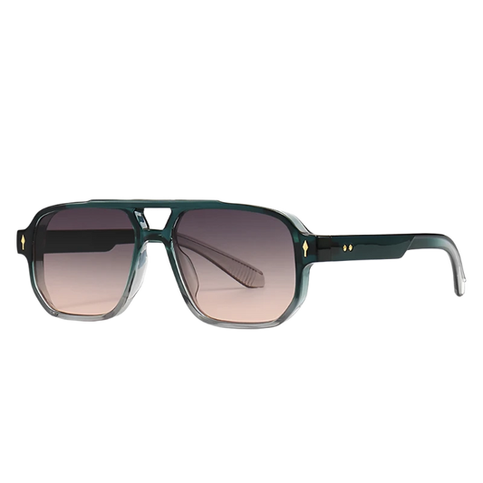 Retro Double Bridges Square Sunglasses Gradient