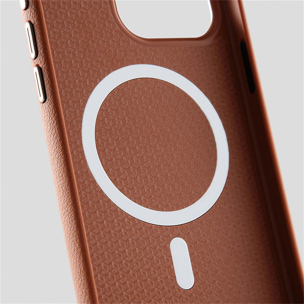 Luxury Business PU Leather Magnetic Case For iPhones