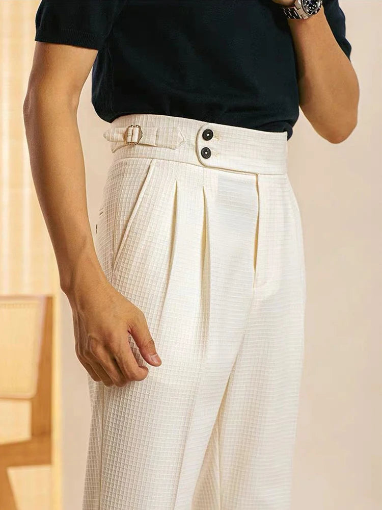 Slim Straight Trousers Mens Naples Style Swiss Developed