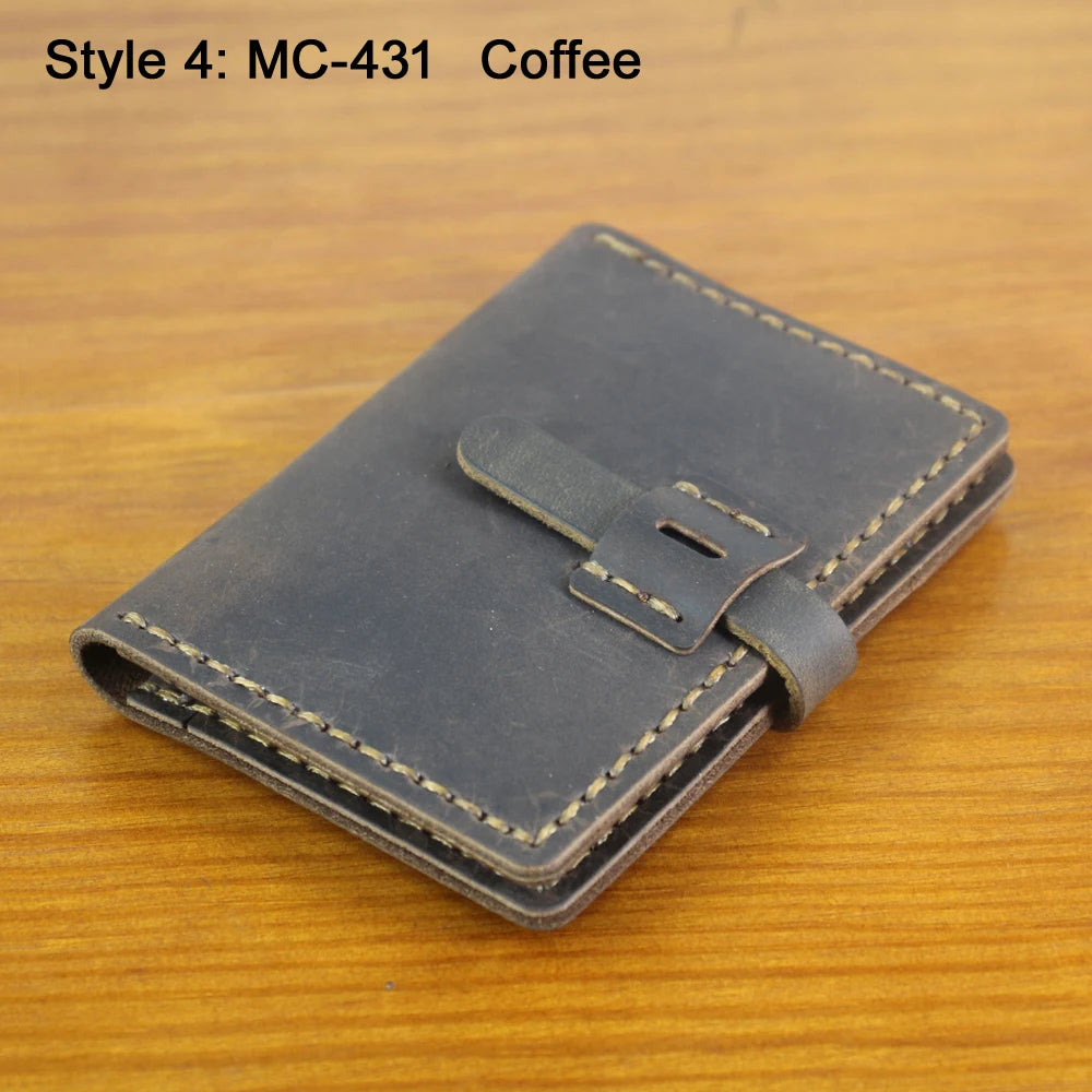 Card Holder Luxury Handmade Genuine Leather Card Wallet Men Credit Card holder Women ID Sleeve Name Card Holder Cowhide Business Card Case