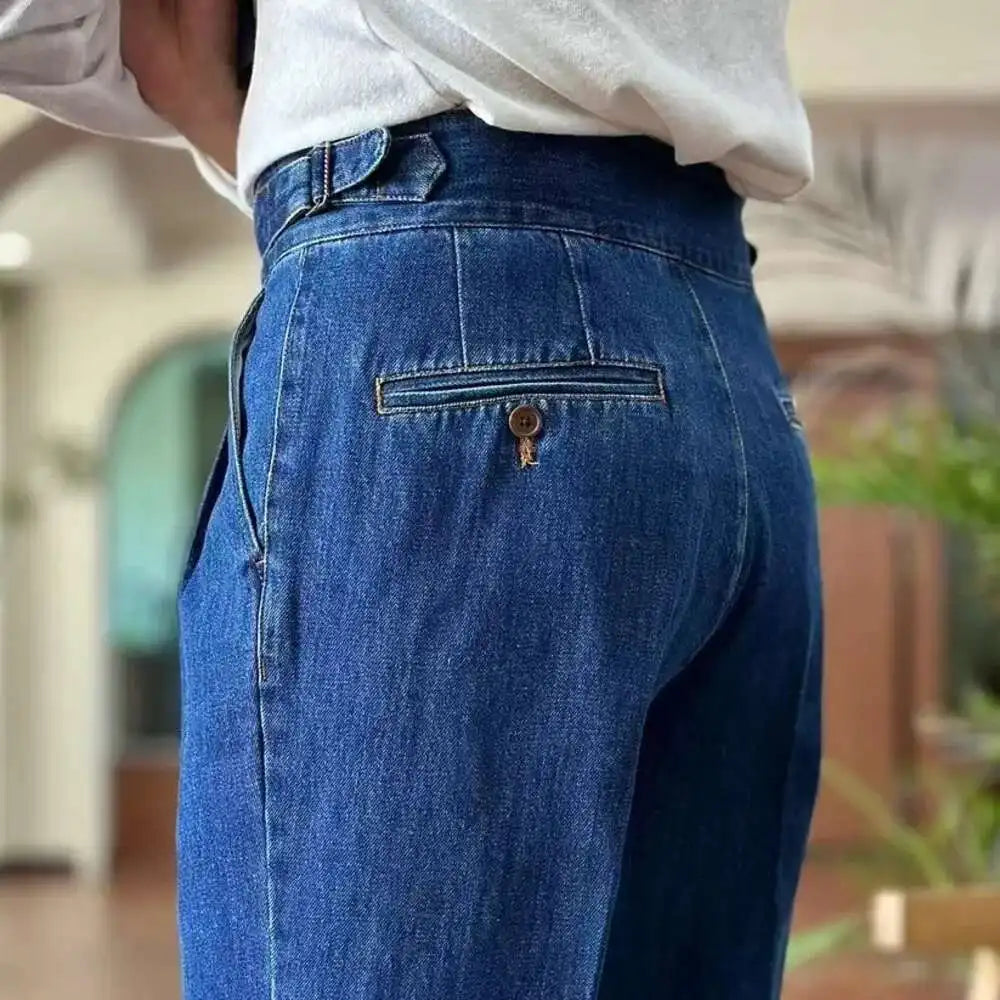 Double Pleated Jeans Straight Leg Old Money Style
