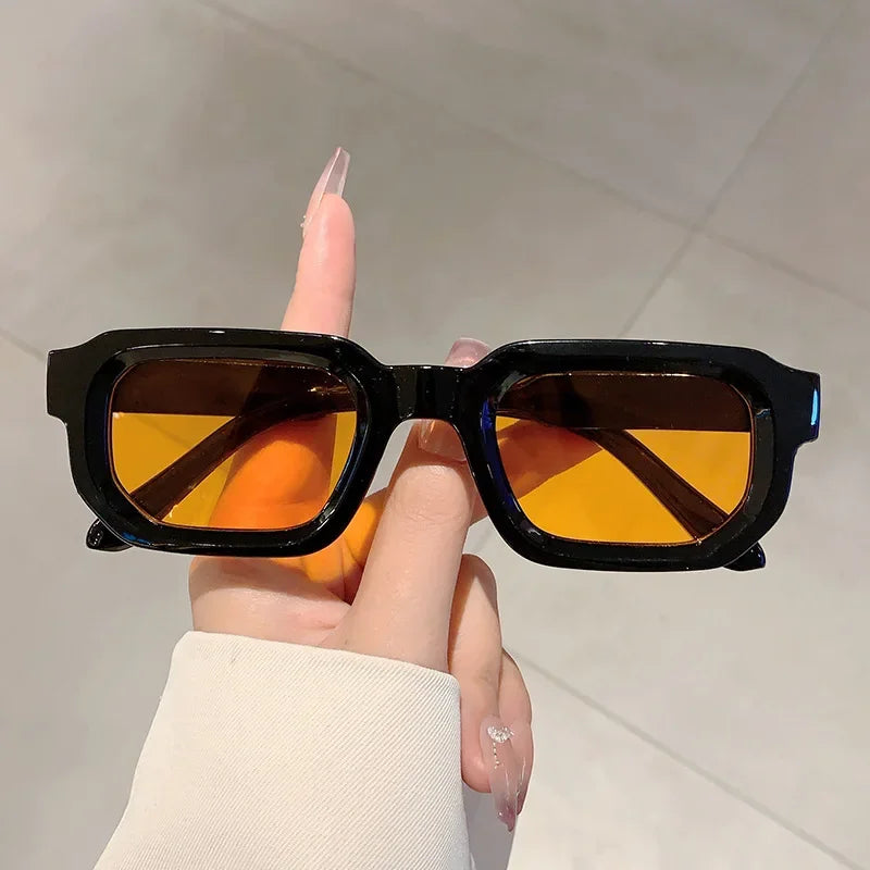 Vintage Rectangle Frame Sunglasses Fashion Retro Sun Glasses