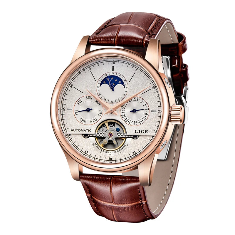 Automatic Watch Tourbillon Genuine Leather