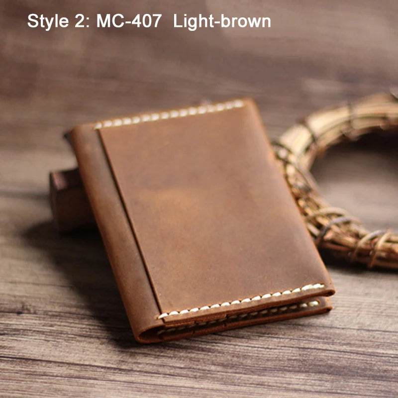 Card Holder Luxury Handmade Genuine Leather Card Wallet Men Credit Card holder Women ID Sleeve Name Card Holder Cowhide Business Card Case