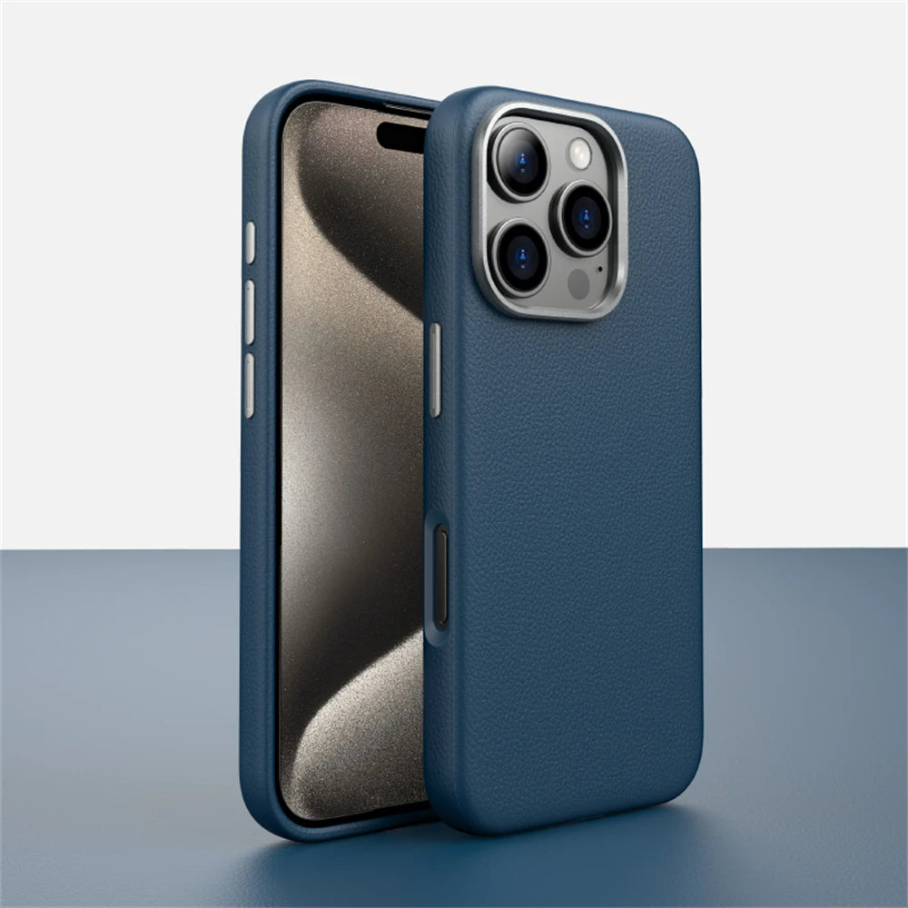 Luxury Business PU Leather Magnetic Case For iPhones