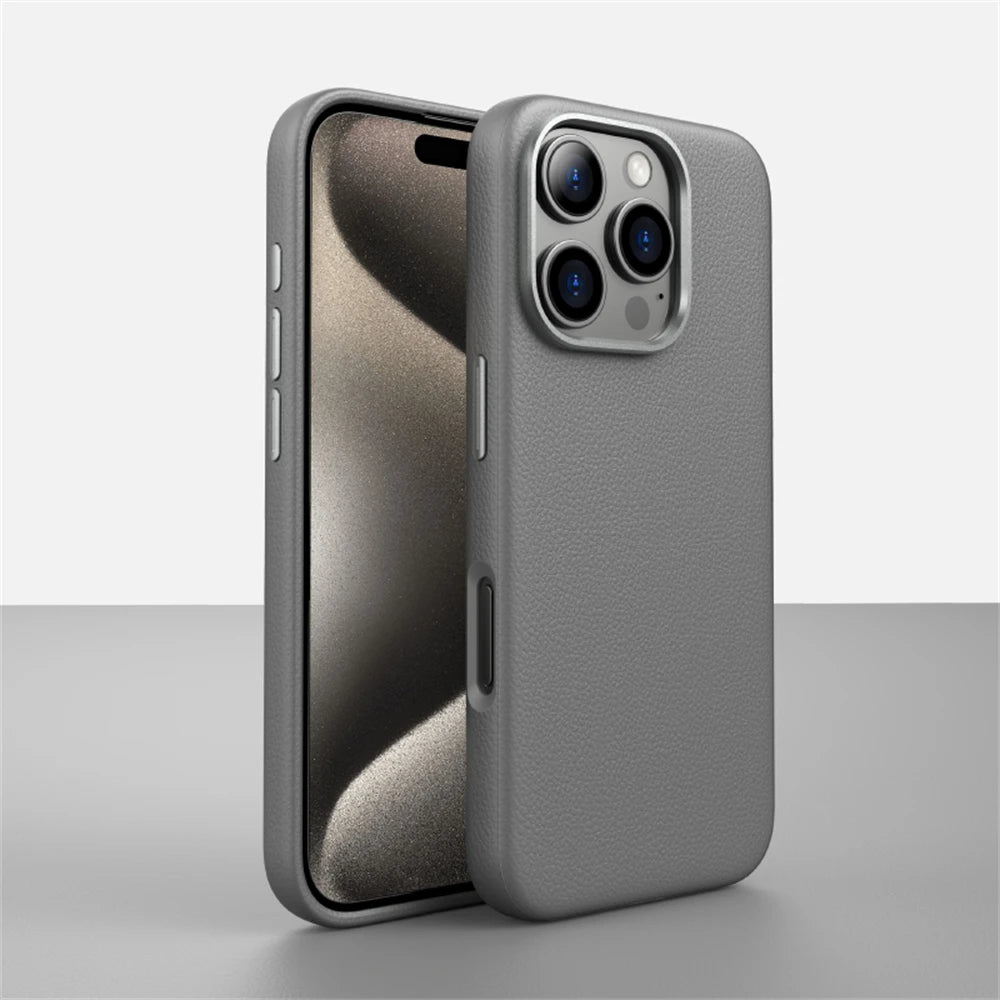 Luxury Business PU Leather Magnetic Case For iPhones