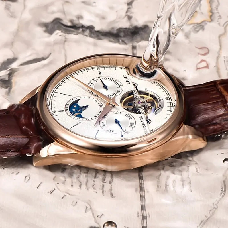 Automatic Watch Tourbillon Genuine Leather