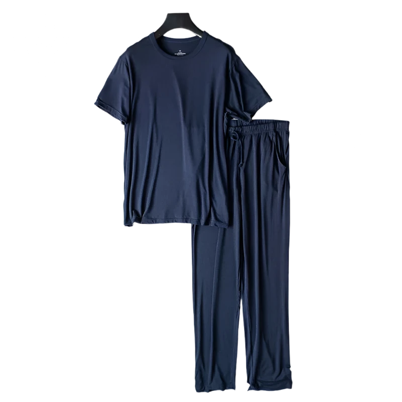 Spring and Summer new modal pajamas two-piece short-sleeved trousers thin large size loose sports home wear suit sleepwear