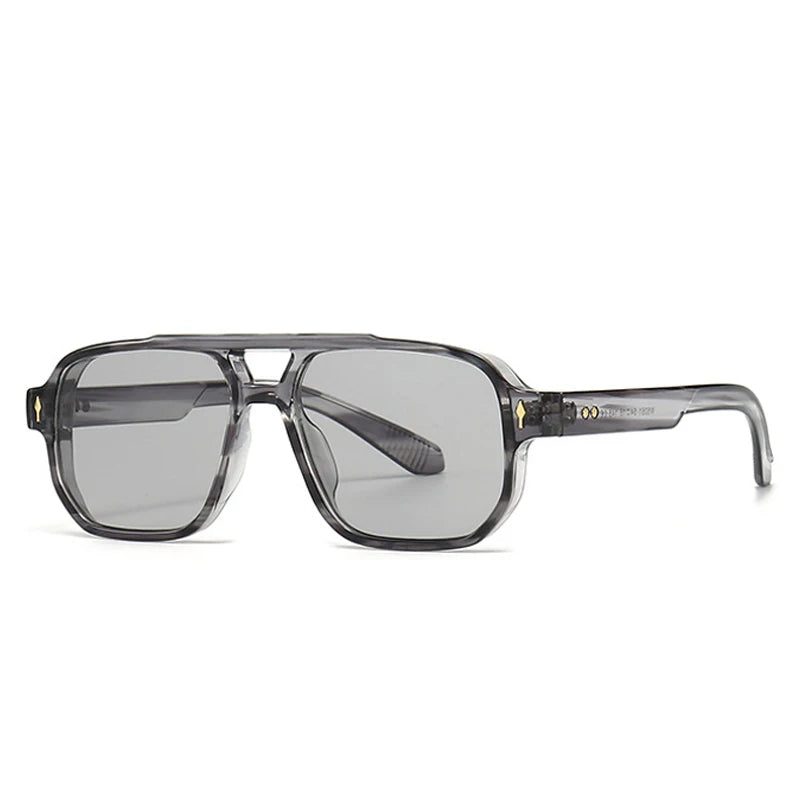 Retro Double Bridges Square Sunglasses Gradient
