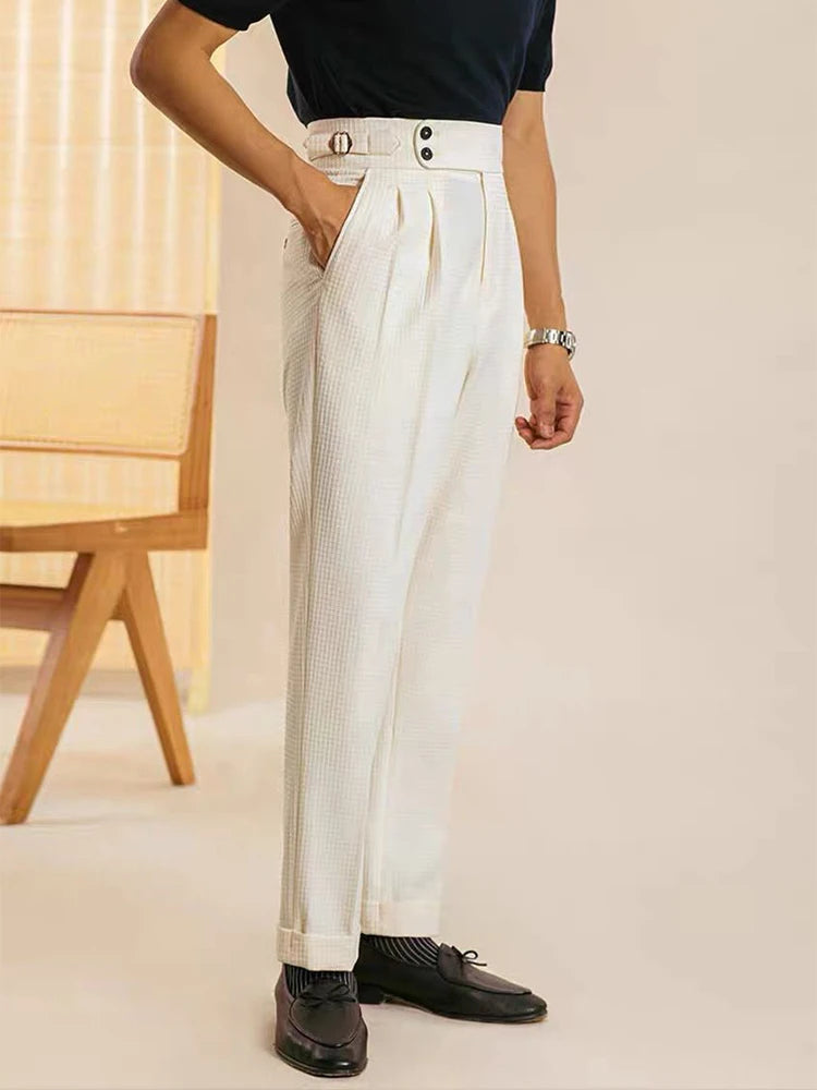 Slim Straight Trousers Mens Naples Style Swiss Developed