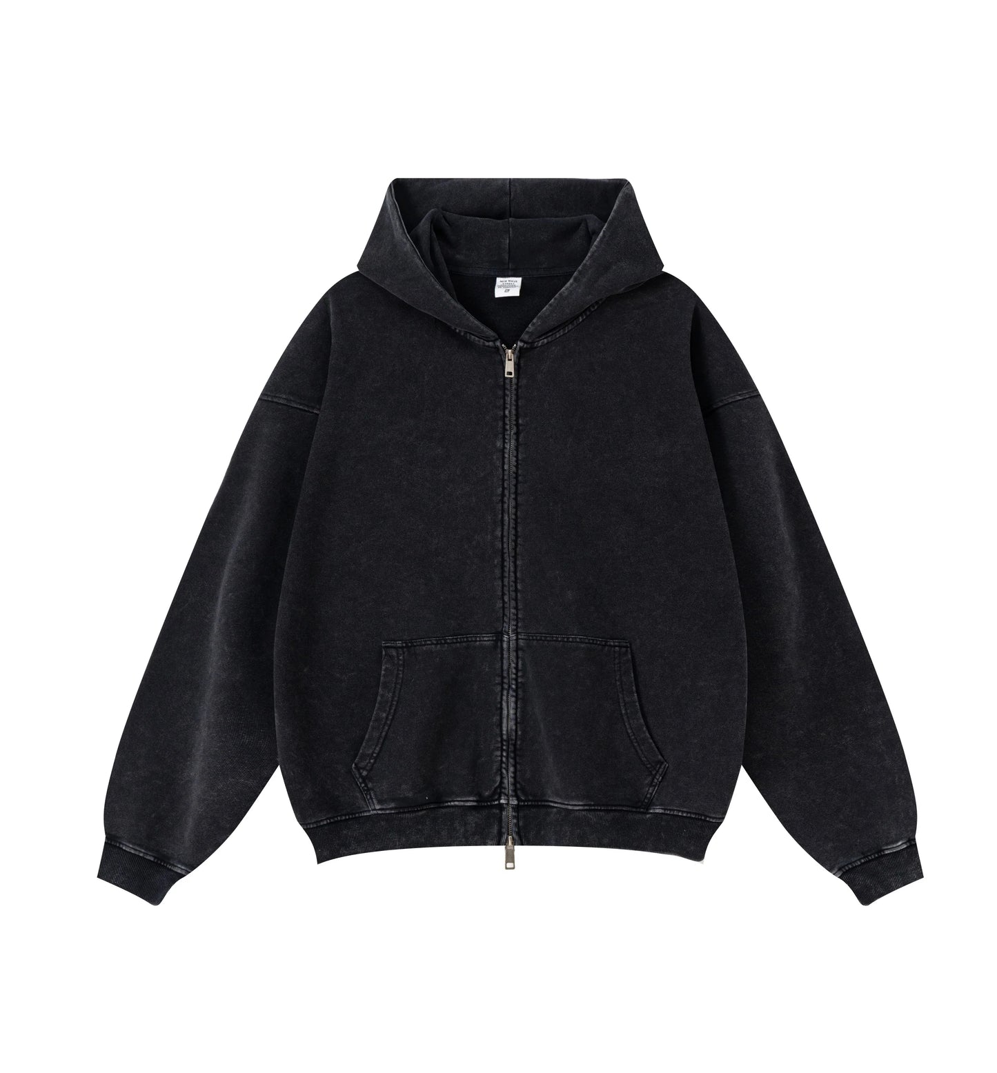 Retro SpringSommer Men Women Teenagers Washed Zipper Hoodies Heavy Cotton