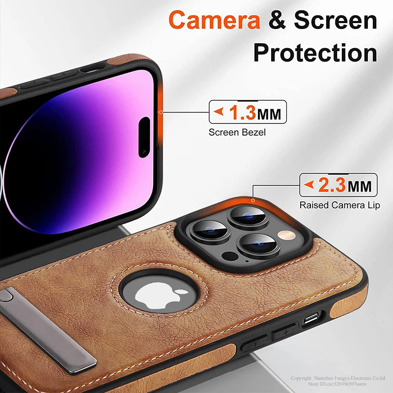 Leather Kickstand Phone Cases for iPhone