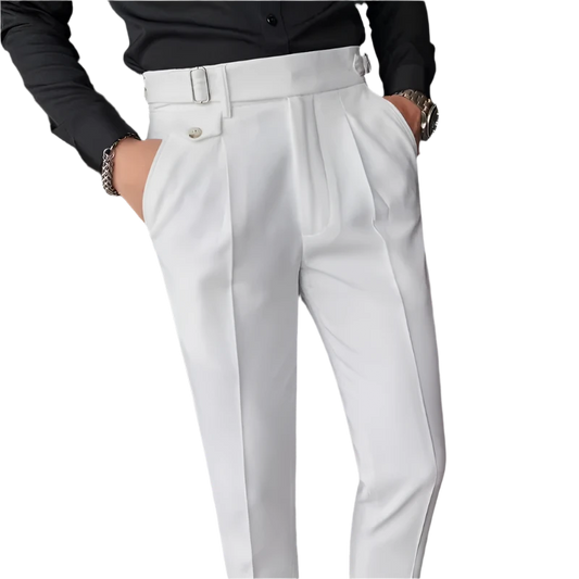 New Men's Suit Pants England Style Smart Casual Solid Slim Fit Straight Dress Pants For Men Formal Trousers Mens Clothing 2024