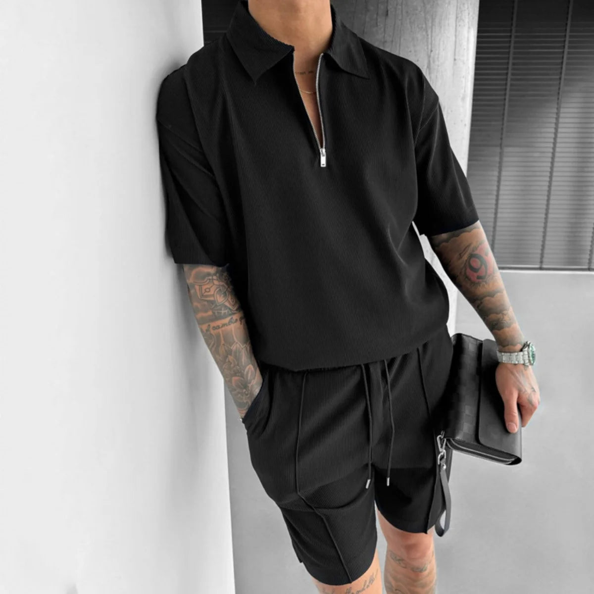 Spring Summer Suit Shorts and Shirt High Quality Cotton