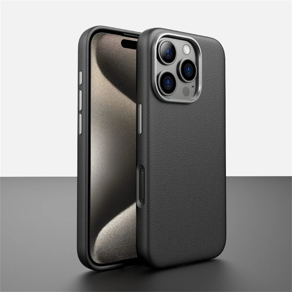 Luxury Business PU Leather Magnetic Case For iPhones