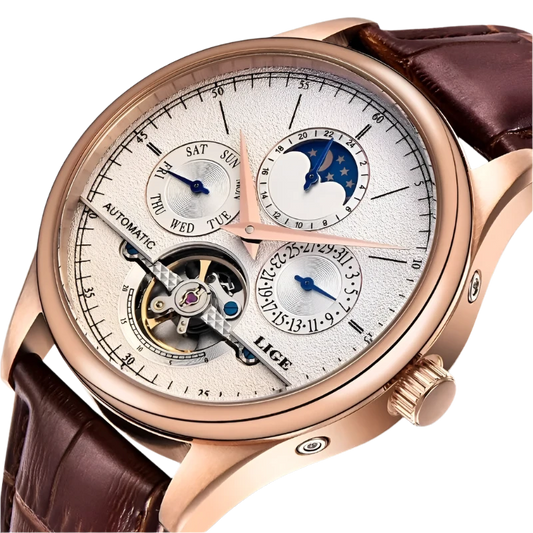 Automatic Watch Tourbillon Genuine Leather