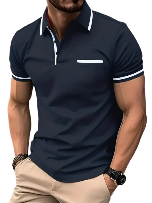 Short sleeve top lapel men's short sleeve