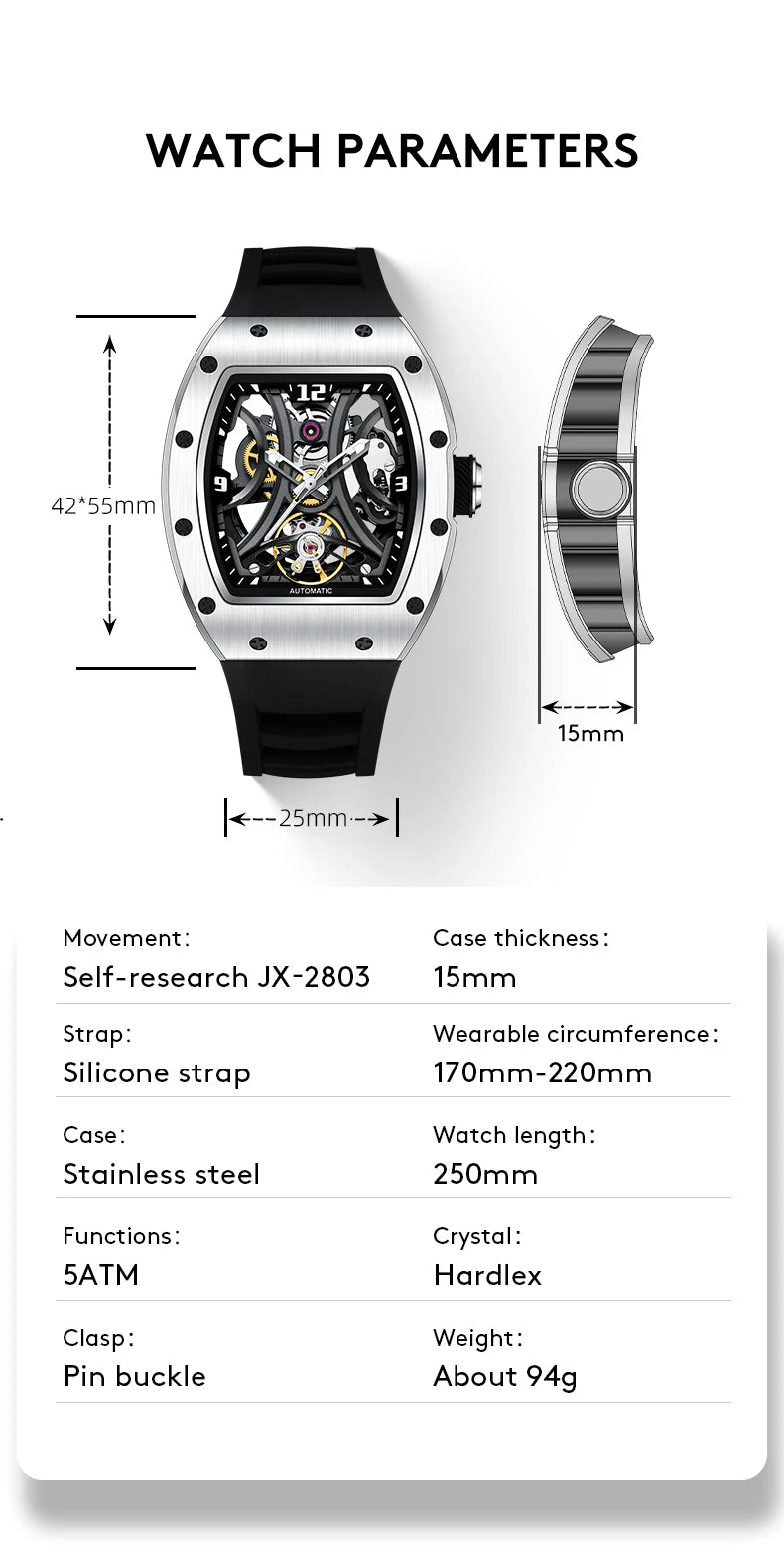 Automatic R Watch Skeleton Watch