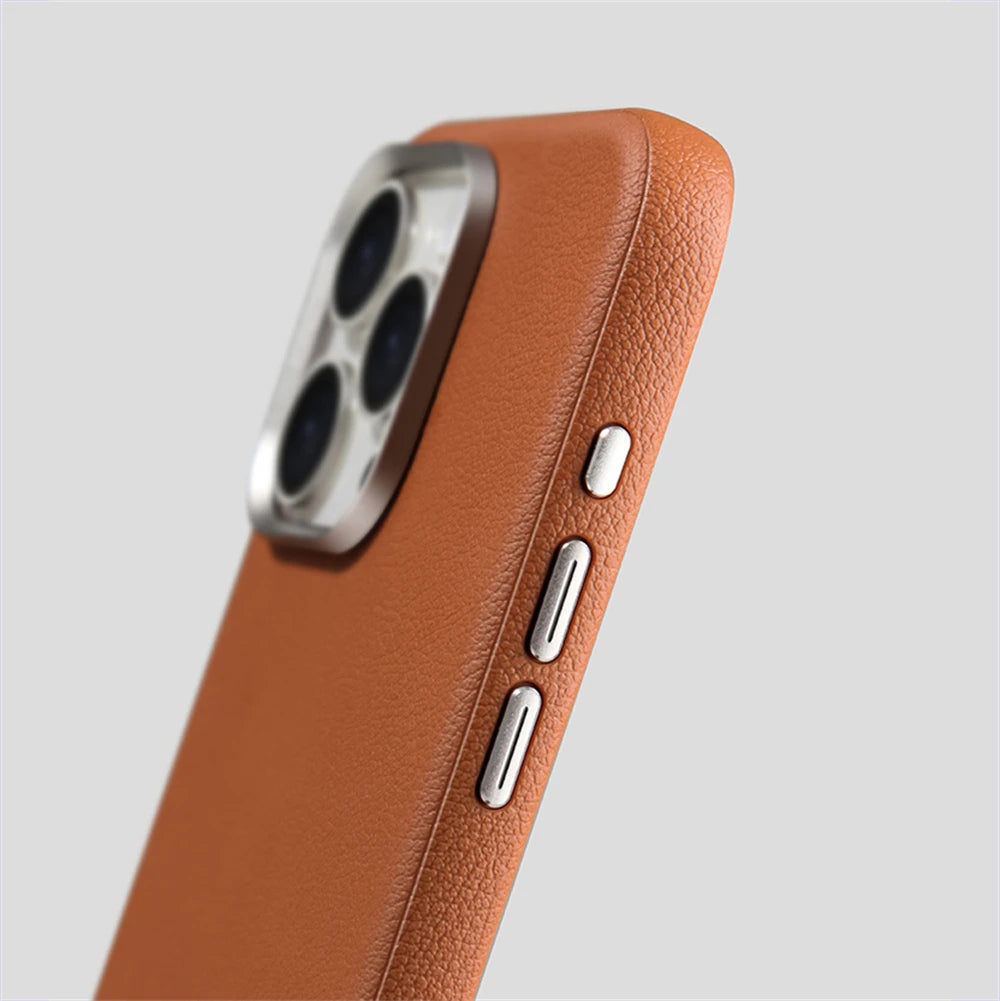 Luxury Business PU Leather Magnetic Case For iPhones