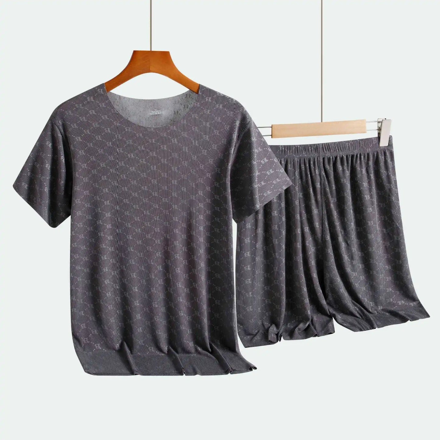 Pajamas Homewear Set Printed Ice Silk