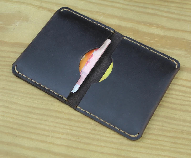 Card Holder Luxury Handmade Genuine Leather Card Wallet Men Credit Card holder Women ID Sleeve Name Card Holder Cowhide Business Card Case