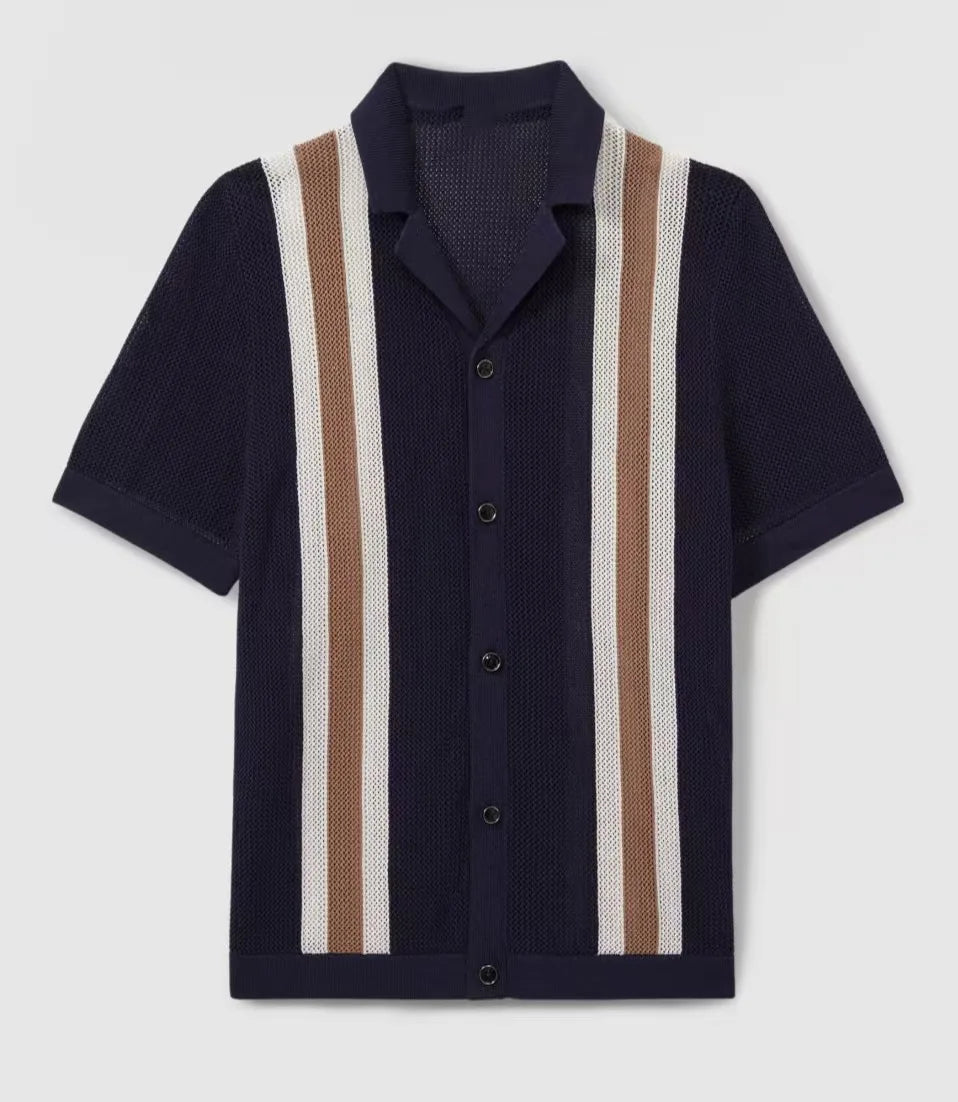 Summer New Striped Knitted Shirt
