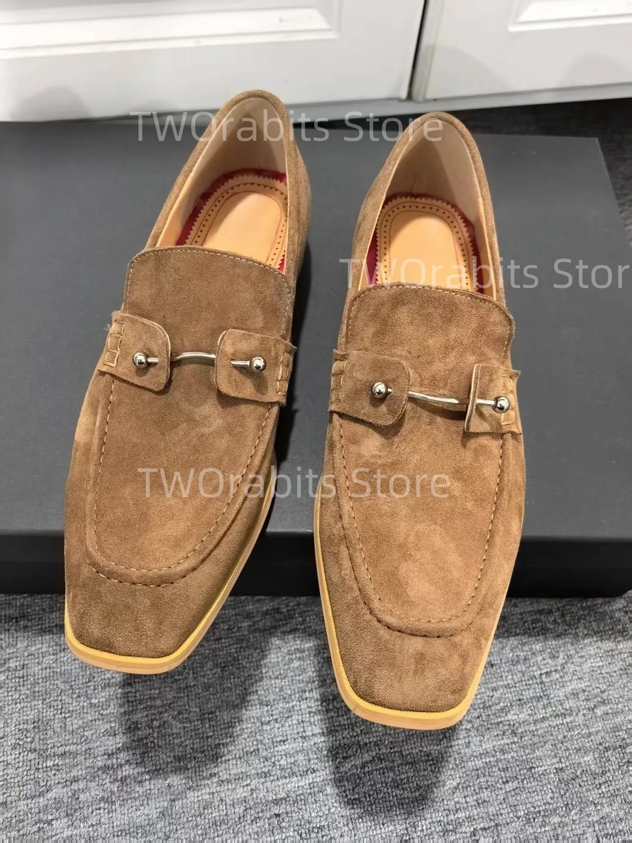 Buckle Loafer Suede Oxford Shoes