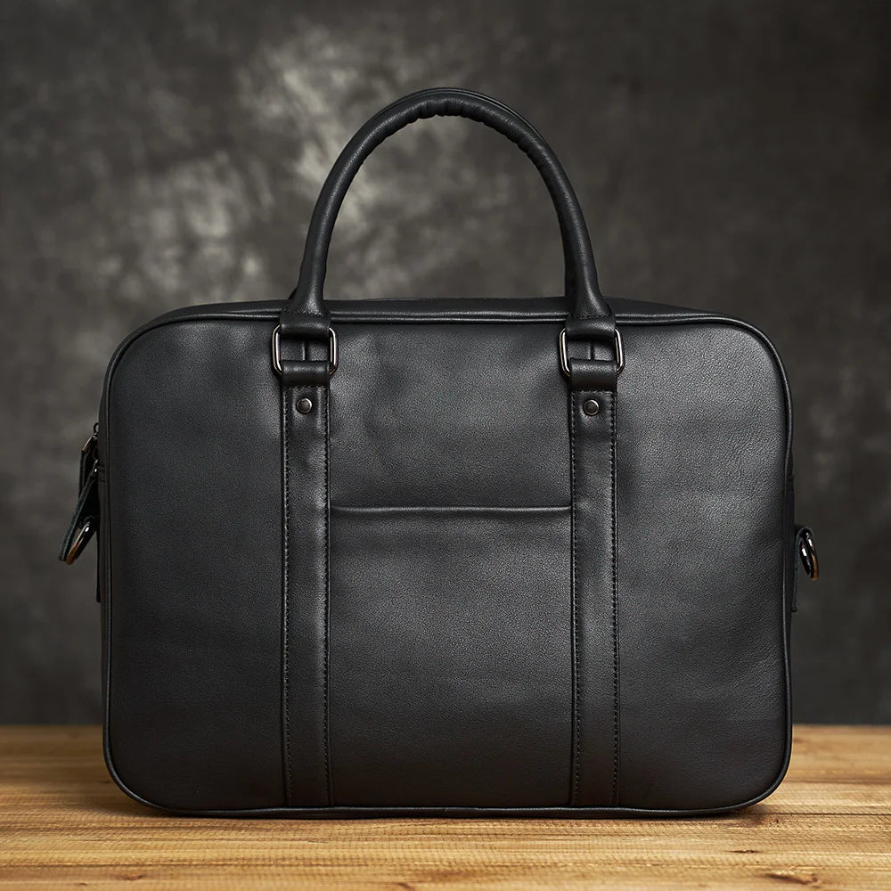 Genuine Leather Business Men's Briefcase Laptop Bag