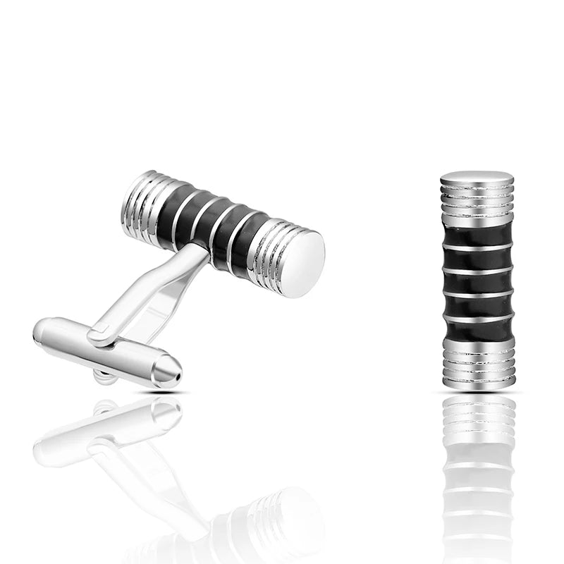 Brass Thread Cylinder Cufflinks