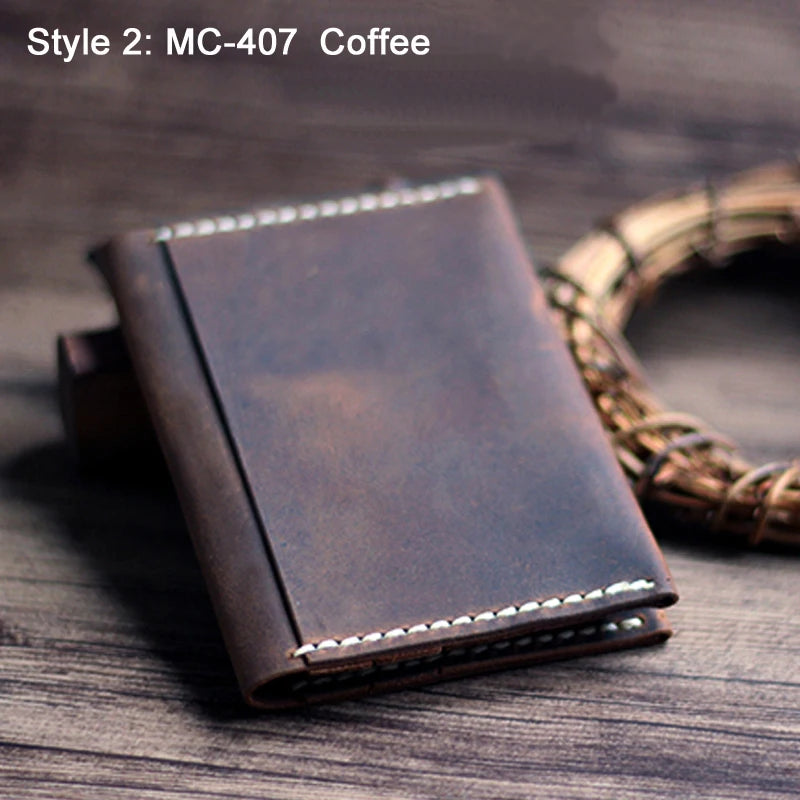 Card Holder Luxury Handmade Genuine Leather Card Wallet Men Credit Card holder Women ID Sleeve Name Card Holder Cowhide Business Card Case
