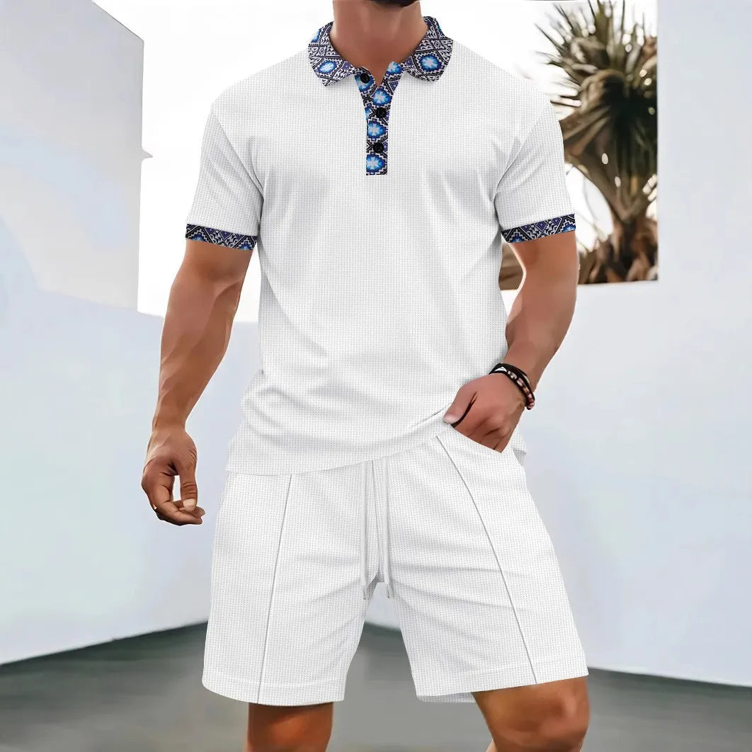 zip-Up lapel short-sleeve suit