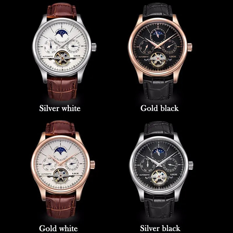 Automatic Watch Tourbillon Genuine Leather